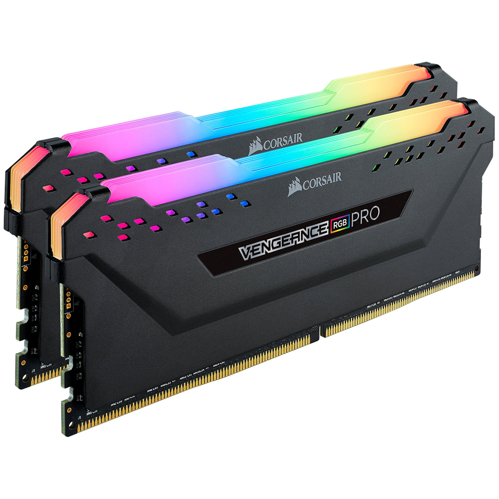 A large main feature product image of Corsair 16GB Kit (2x8GB) DDR4 Vengeance RGB Pro C18 3600MHz Ryzen Optimized - Black
