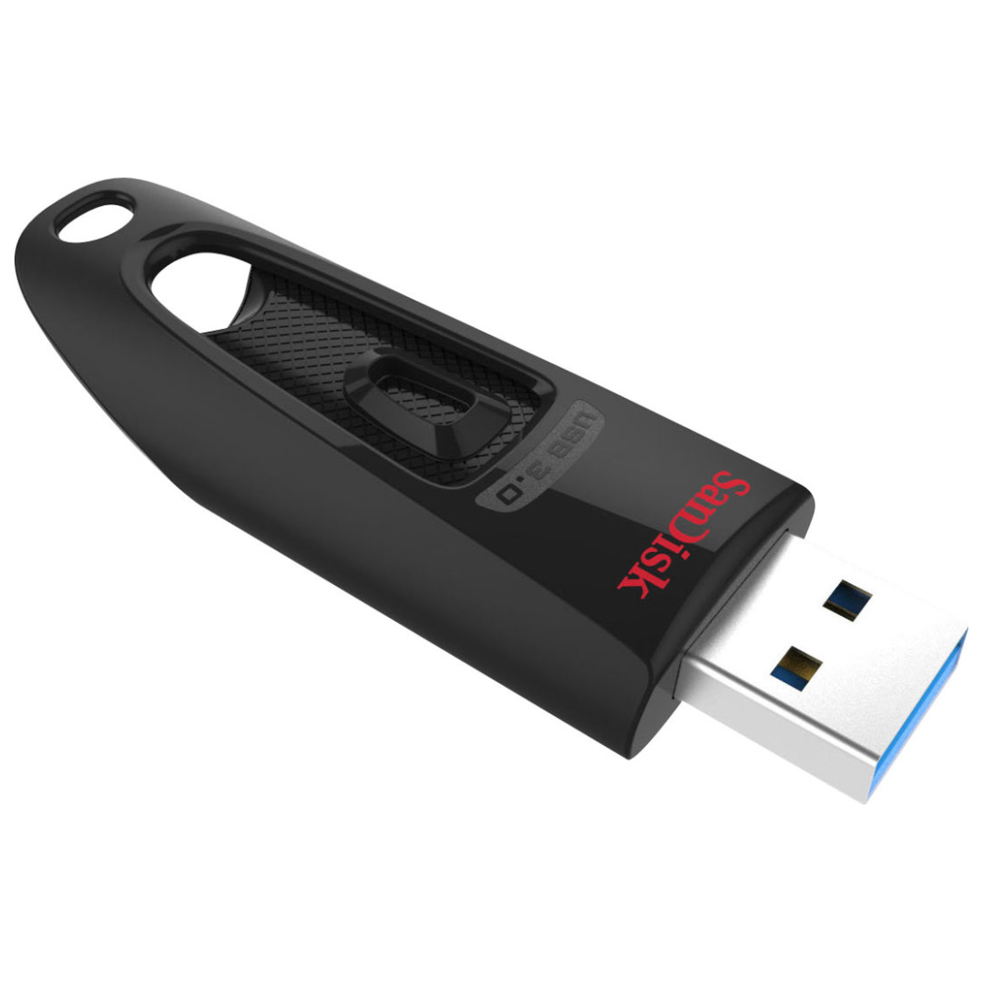 A large main feature product image of SanDisk Ultra Flash 128GB USB 3.0 Type-A Flash Drive