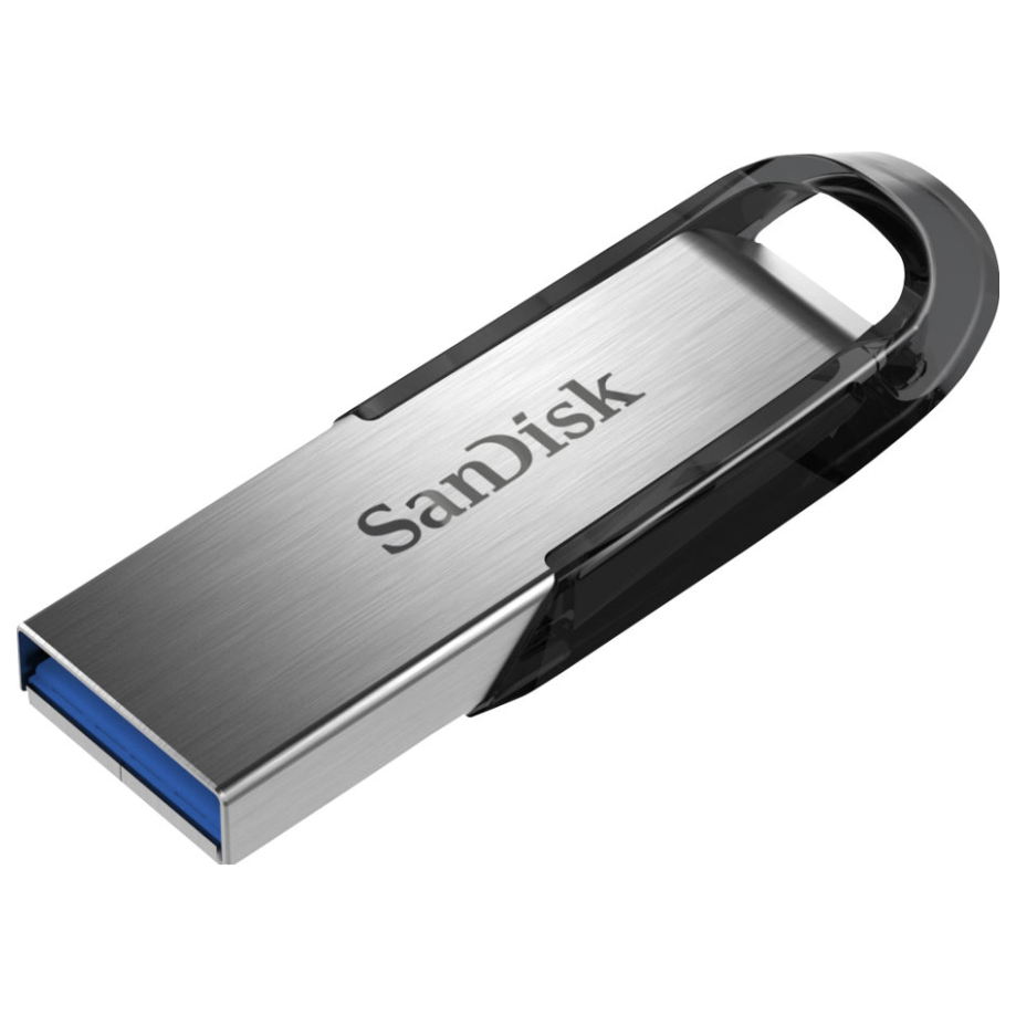 A large main feature product image of SanDisk Ultra Flair 64GB USB 3.0 Type-A Flash Drive