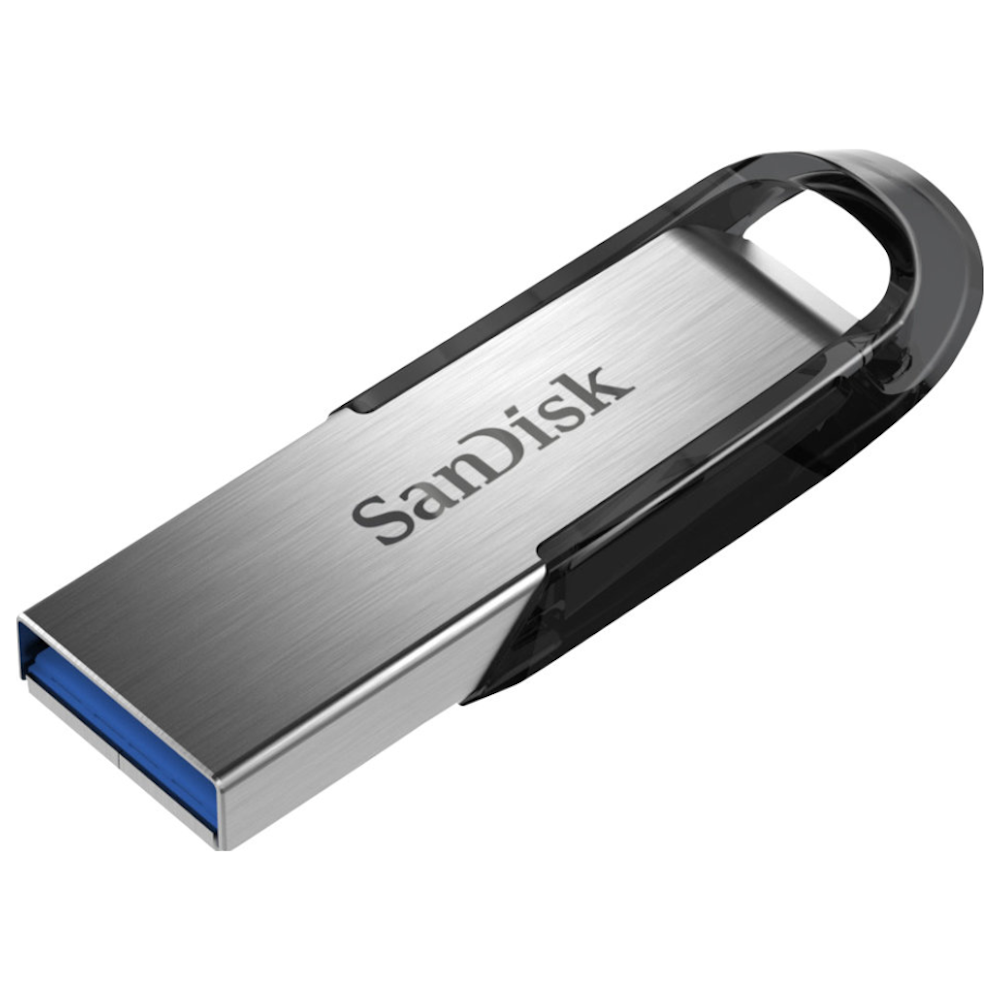 A large main feature product image of SanDisk Ultra Flair 64GB USB3.0 Flash Drive