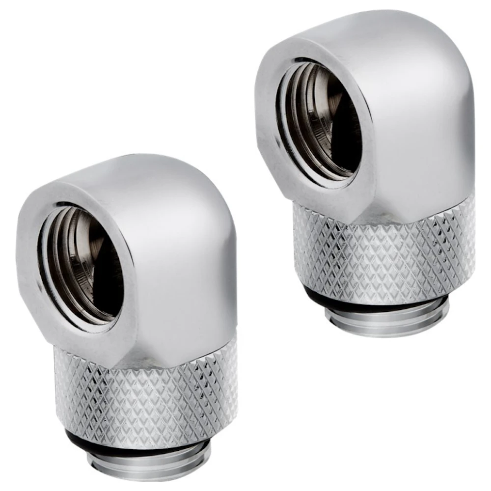 Corsair Hydro X Series 90° Rotary Adapter Twin Pack — Chrome