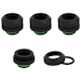 A product image of Corsair Hydro X Series XF Hardline 12mm OD Fitting Four Pack — Black