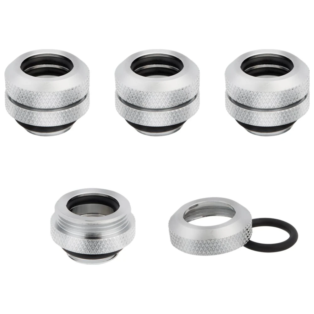 Corsair Hydro X Series XF Hardline 12mm OD Fitting Four Pack — Chrome