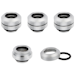 A product image of Corsair Hydro X Series XF Hardline 12mm OD Fitting Four Pack — Chrome