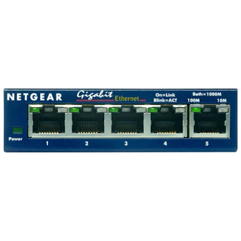 Product image of Netgear GS105 ProSafe 5 Port Unmanaged Gigabit Ethernet Switch - Click for product page of Netgear GS105 ProSafe 5 Port Unmanaged Gigabit Ethernet Switch