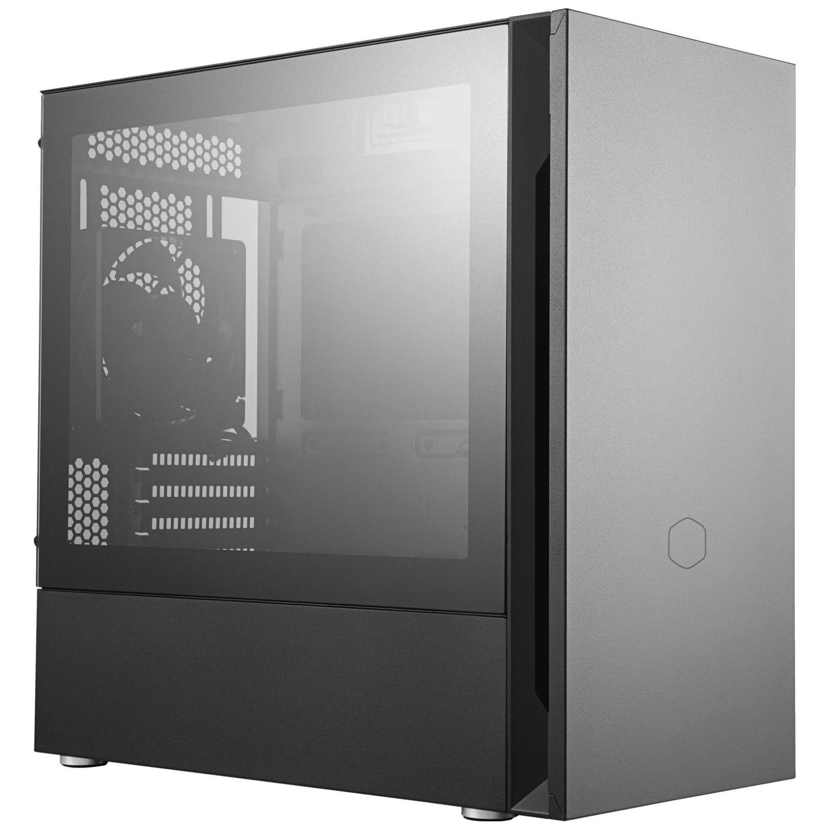 A large main feature product image of Cooler Master Silencio S400 TG Micro Tower Case (Black)