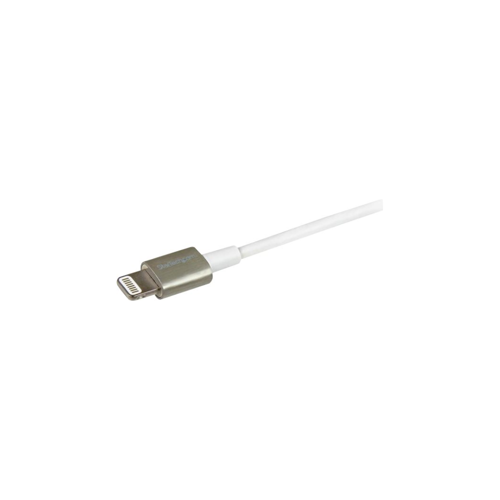 A large main feature product image of Startech Lightning to USB Premium 1m Cable with Metal Connectors - White