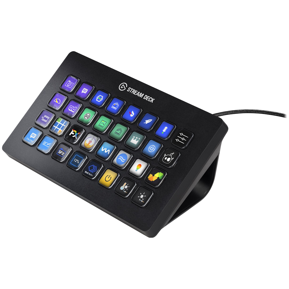 A large main feature product image of Elgato Stream Deck XL