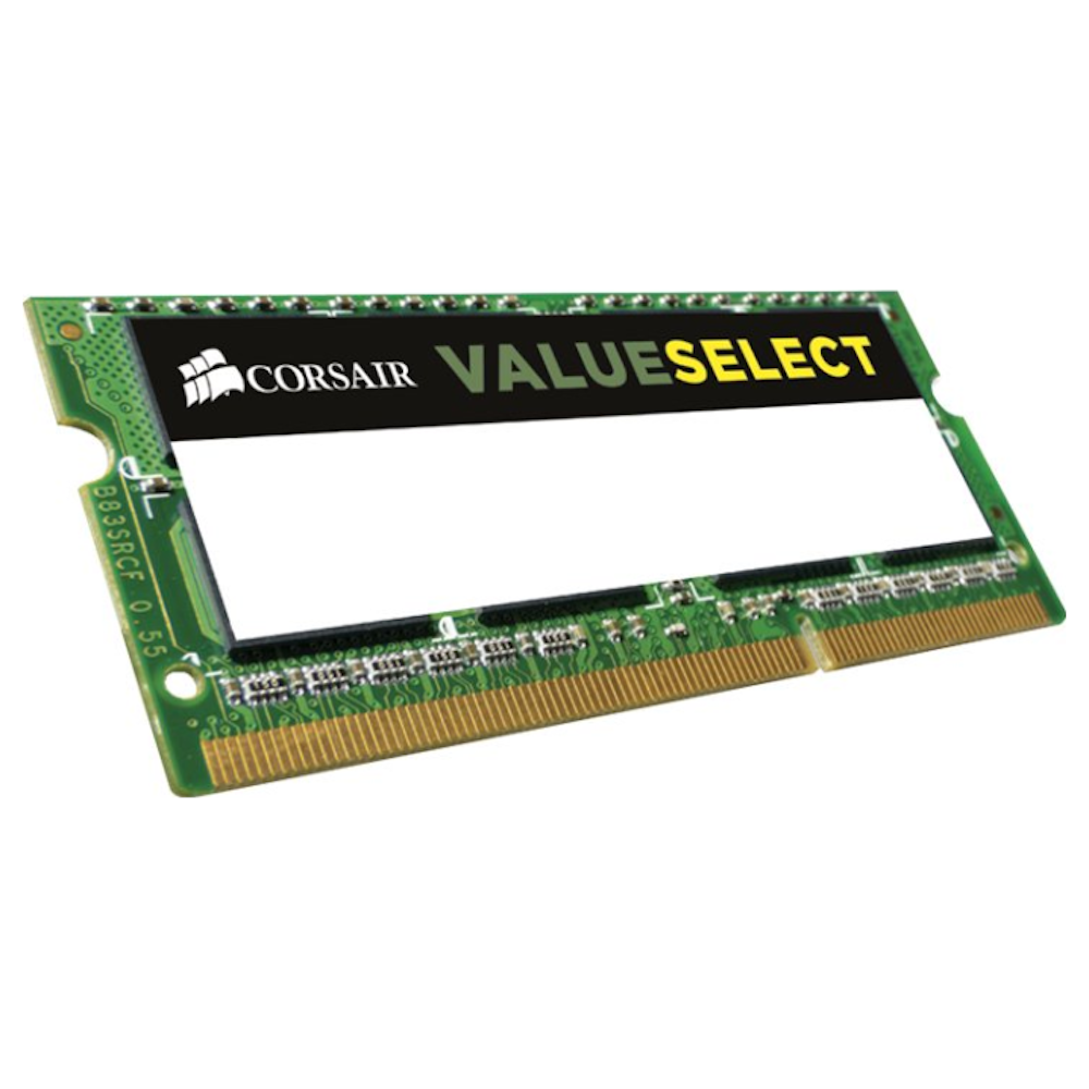 A large main feature product image of Corsair 8GB Single (1x8GB) DDR3L SODIMM C11 1600MHz