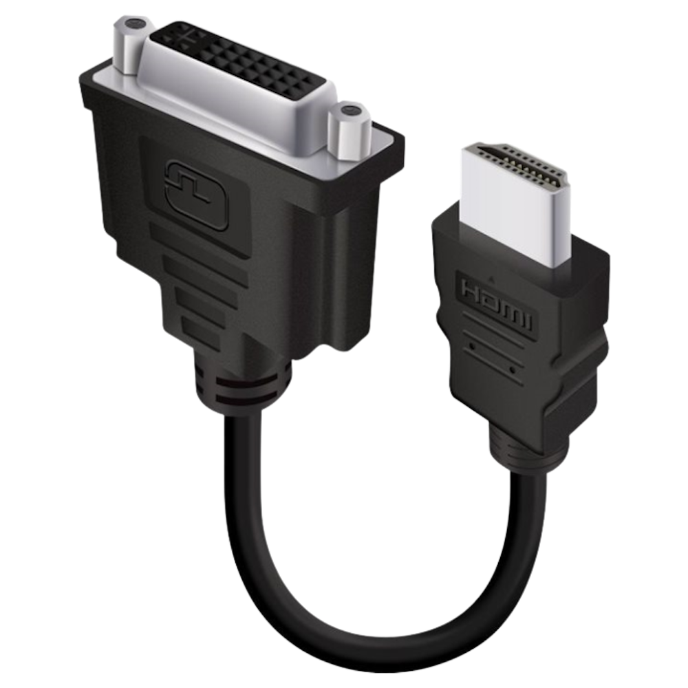A large main feature product image of ALOGIC 15cm HDMI to DVI-D Adapter Cable