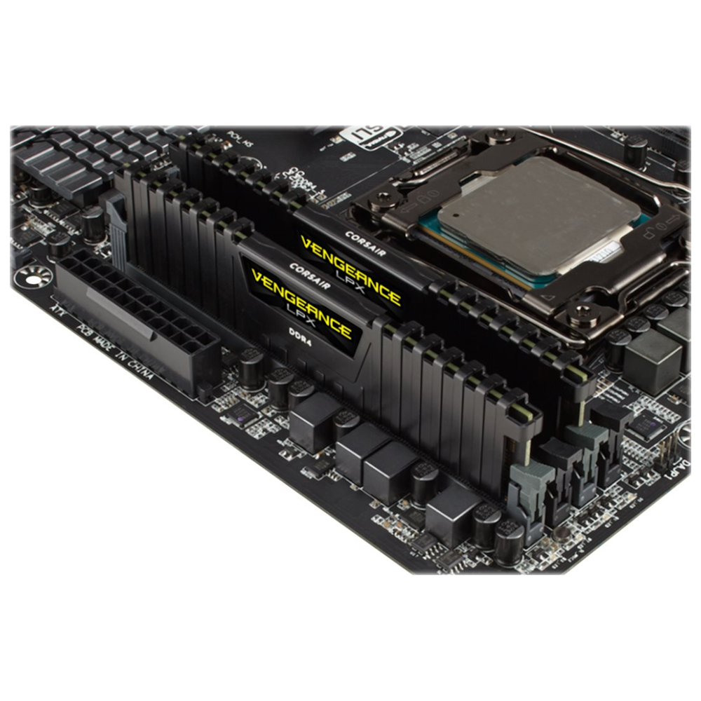 A large main feature product image of Corsair 16GB Kit (2x8GB) DDR4 Vengeance LPX C14 2400MHz - Black
