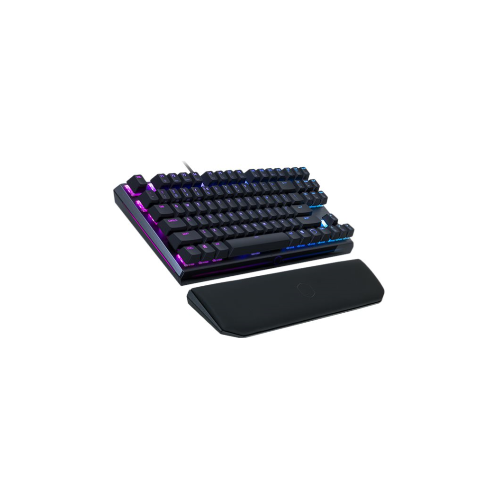 A large main feature product image of Cooler Master MasterKeys MK730 RGB Mechanical TKL Keyboard (MX Red)