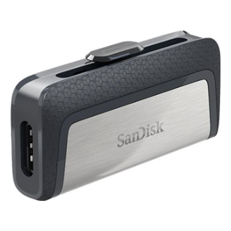 A large main feature product image of SanDisk Ultra Dual Drive 128GB USB 3.1 Gen 1 Type-C/A Flash Drive