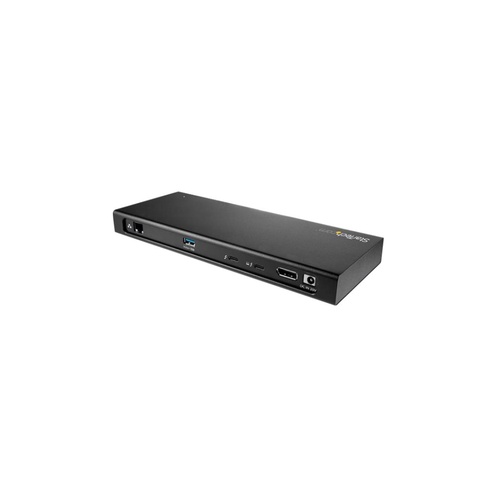 A large main feature product image of Startech Dual 4K 60Hz Monitor Thunderbolt 3 Dock- PCIe M.2 Slot and SD Reader