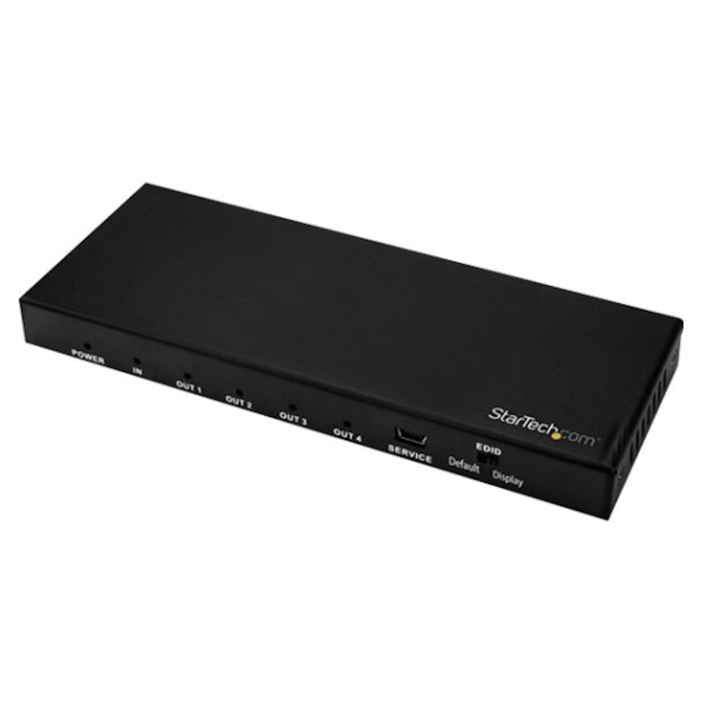 StarTech.com ST124HD202 HDMI Splitter - 4-Port - 4K 60Hz - HDMI Splitter 1  In 4 Out - 4 Way HDMI Splitter - HDMI Port Splitter 