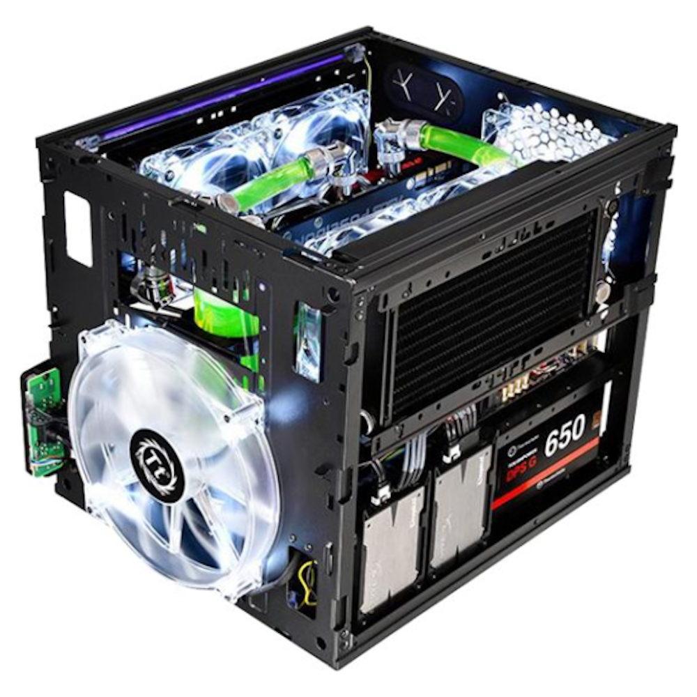 A large main feature product image of Thermaltake Core V21 - Modular Micro Case