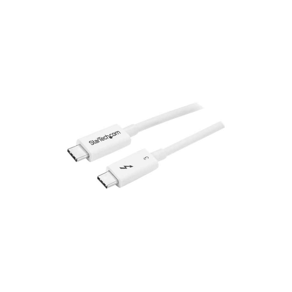 A large main feature product image of Startech 0.5m Thunderbolt 3 Cable 40Gbps/White - Thunderbolt USB-C DP