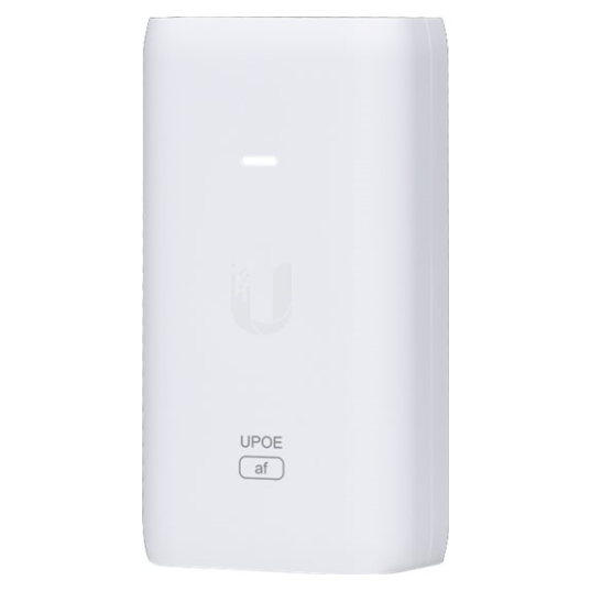 A large main feature product image of Ubiquiti PoE 802.3af Injector