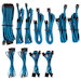 A product image of Corsair Premium Individually Sleeved Pro Cables Kit Type 4 Gen 4 - Blue/Black