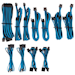 A product image of Corsair Premium Individually Sleeved PSU Cables Pro Kit Type 4 Gen 4 (Black/Blue)