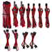 A product image of Corsair Premium Individually Sleeved Pro Cables Kit Type 4 Gen 4 - Red/Black