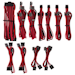 A product image of Corsair Premium Individually Sleeved PSU Cables Pro Kit Type 4 Gen 4 (Black/Red)