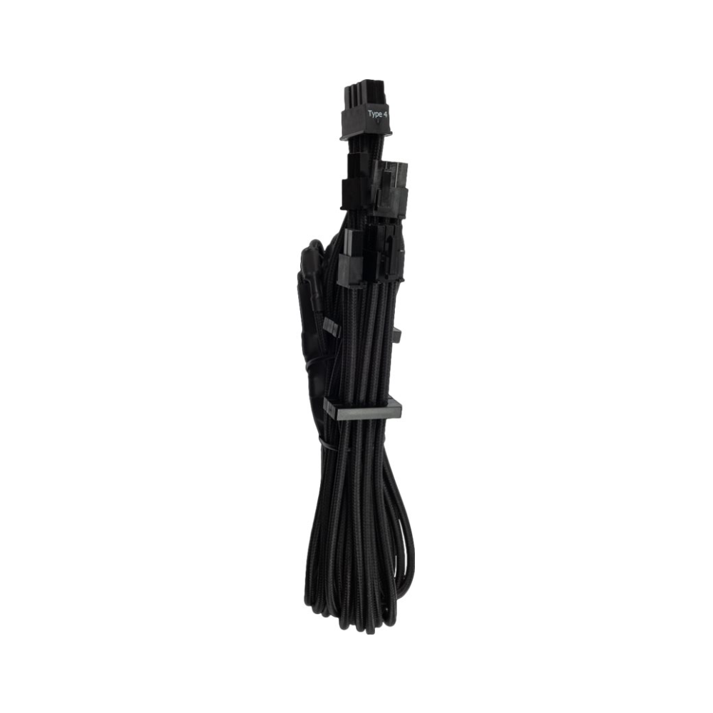 A large main feature product image of Corsair Premium Individually Sleeved PSU Cables Pro Kit Type 4 Gen 4 (Black)