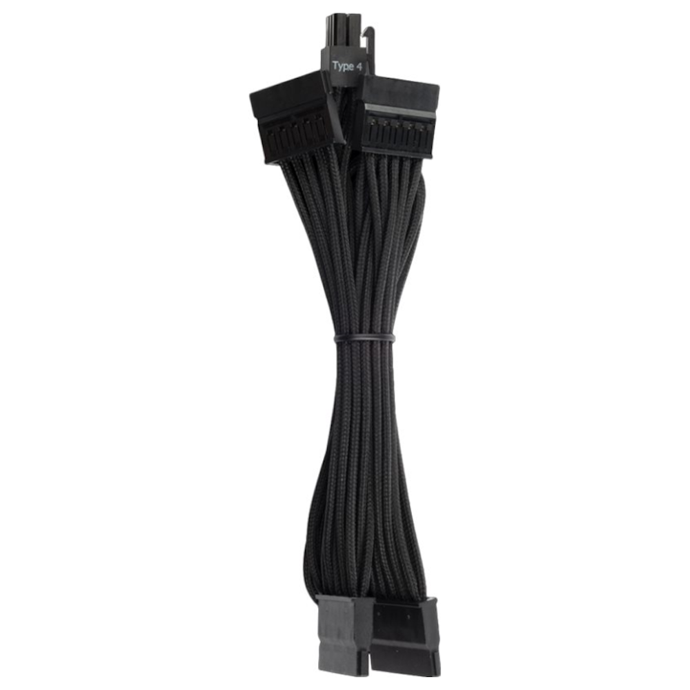 A large main feature product image of Corsair Premium Individually Sleeved Pro Cables Kit Type 4 Gen 4 - Black