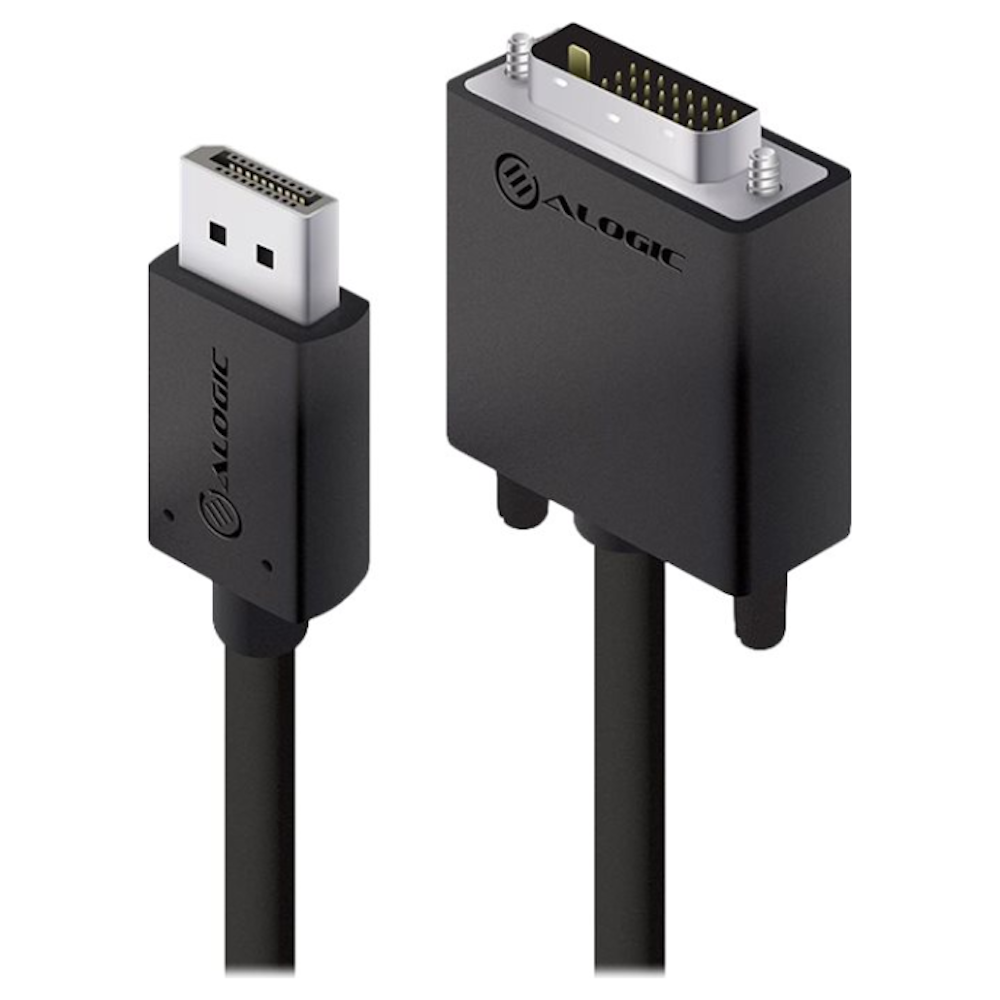 A large main feature product image of ALOGIC ACTIVE 2m DisplayPort to DVI-D Cable with 4K Support - Male to Male