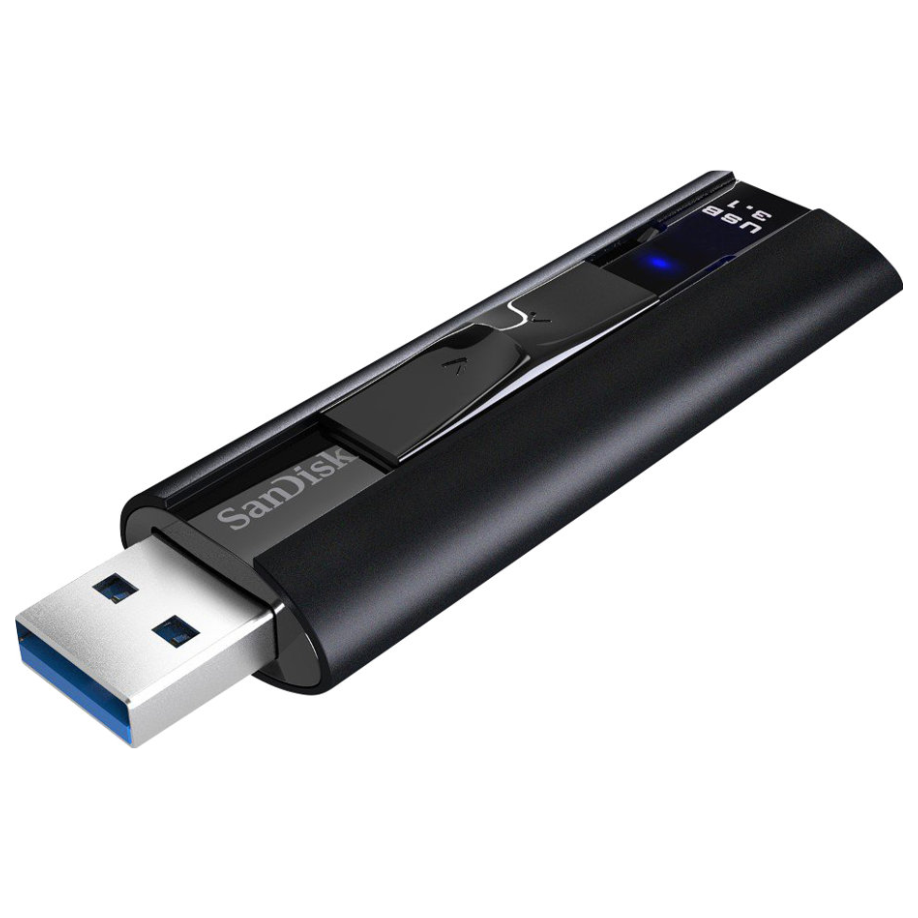 A large main feature product image of SanDisk Extreme Pro 256GB USB 3.2 Gen 1 Type-A Flash Drive