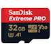 A product image of SanDisk Extreme Pro 32GB U3 UHS-I Class 10 microSDHC Card w/SD Adapter
