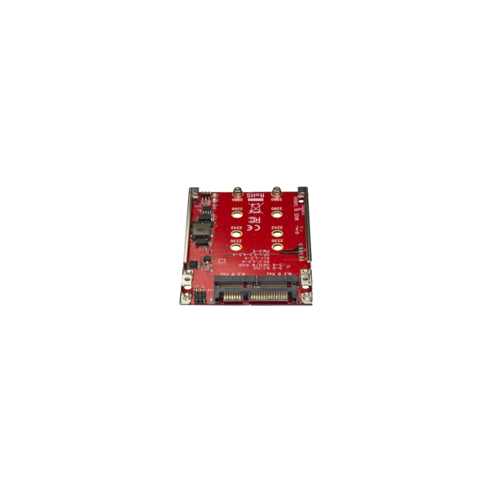 A large main feature product image of Startech Dual M.2 to SATA Adapter - M.2 Adapter for 2.5" Bay - RAID