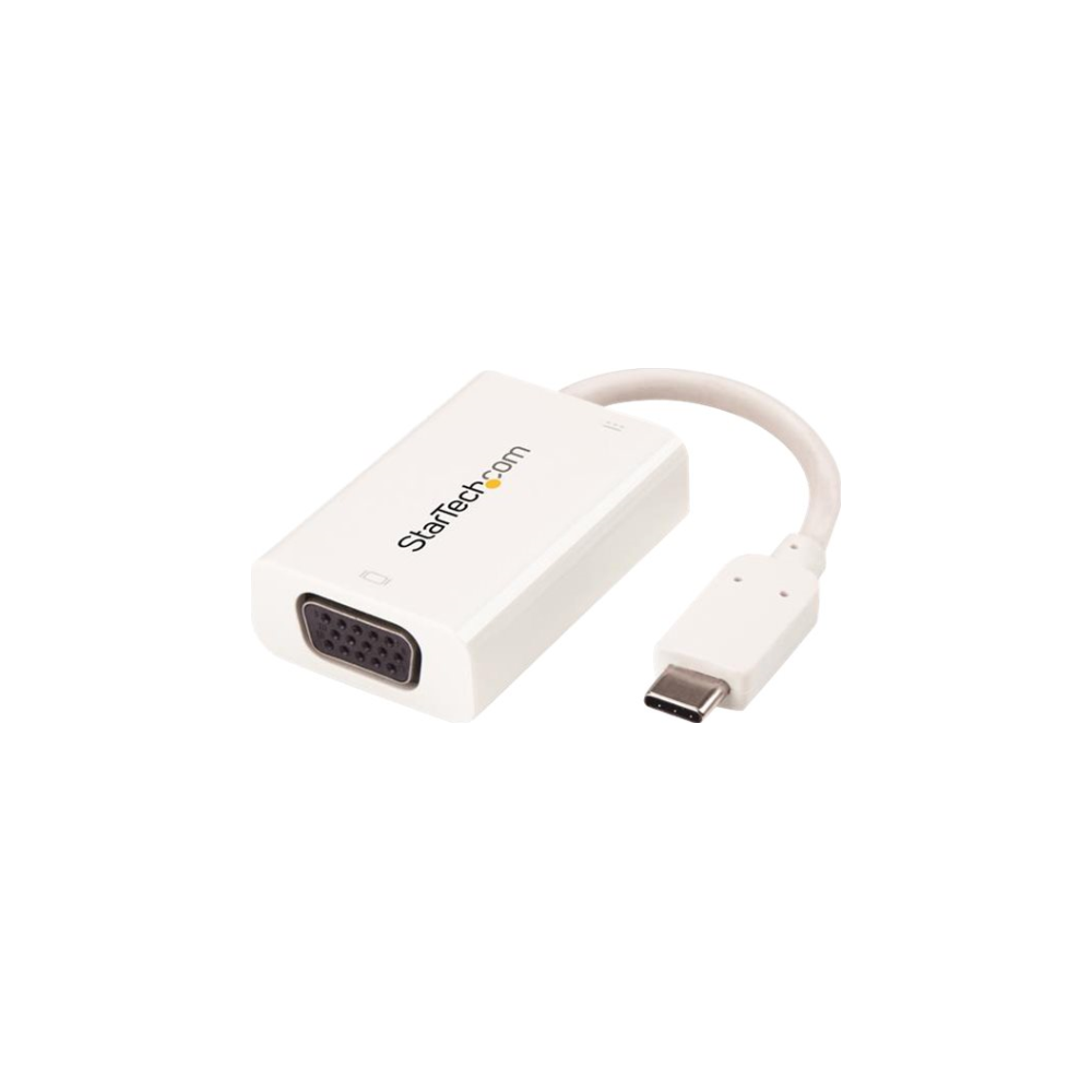 A large main feature product image of Startech USB C to VGA Adapter - with USB Power Delivery