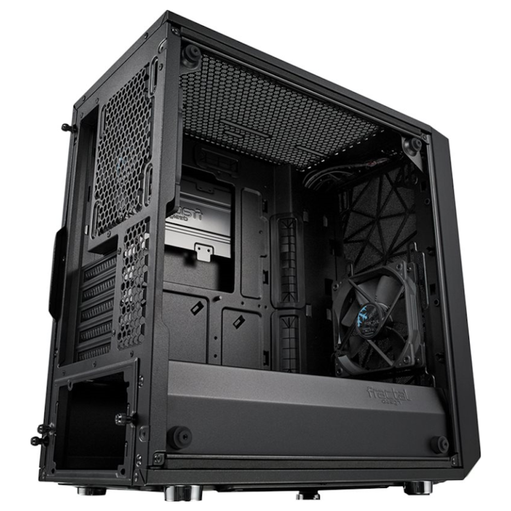 A large main feature product image of Fractal Design Meshify C Mini TG Dark Tint Micro Tower Case - Black