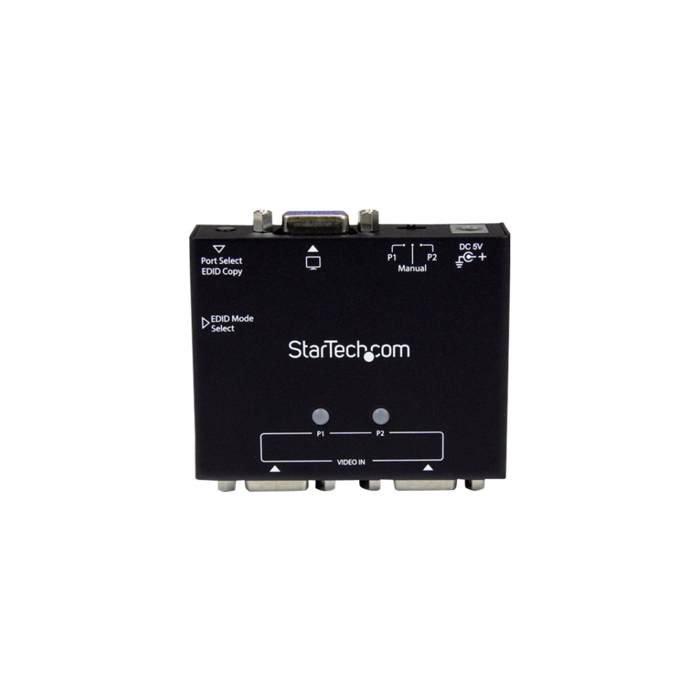 A large main feature product image of Startech 2 Port VGA Monitor Switch Box 1920x1200 2x1 VGA Auto Switch