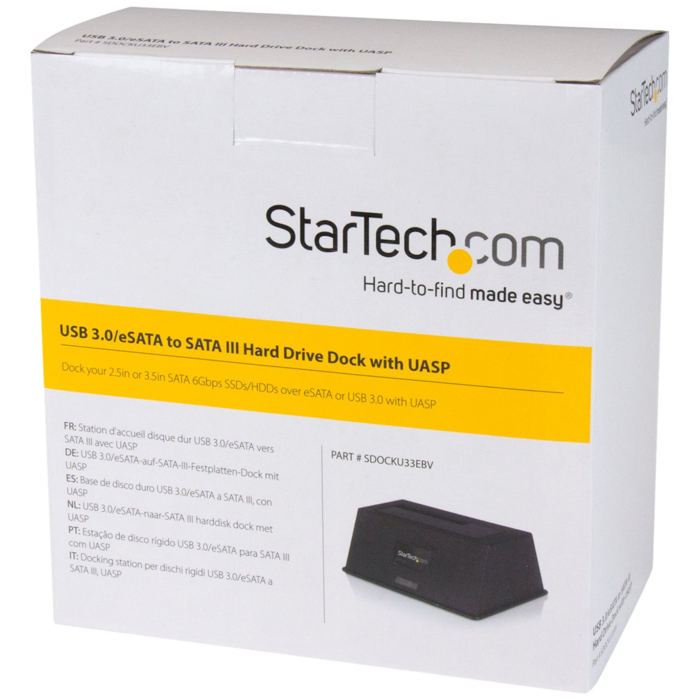 StarTech.com Station d'Accueil pour Disque Dur USB 3.0 à SATA à Baie  Unique, Dock pour Disque Dur USB 3.0 (5 Gbps), Dock pour HD