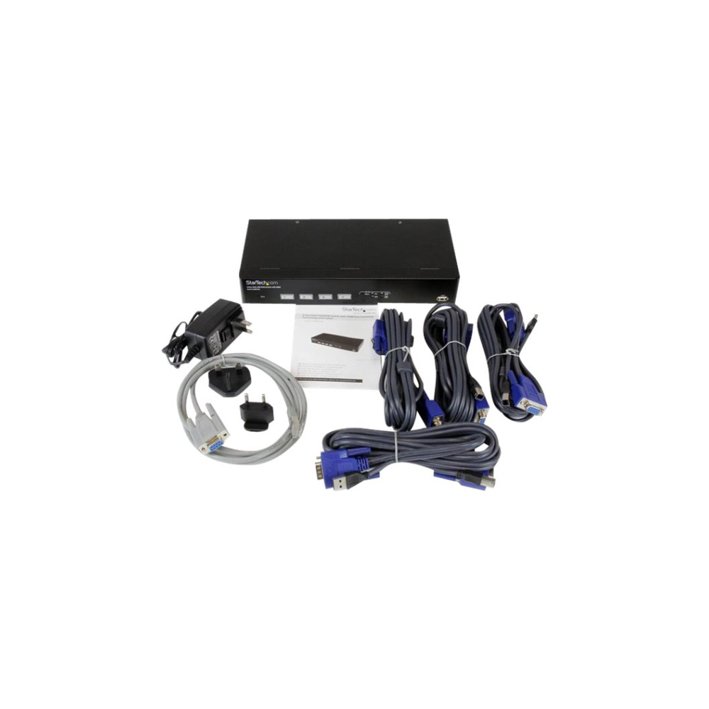 A large main feature product image of Startech 4 Port VGA USB KVM Switch with Cables