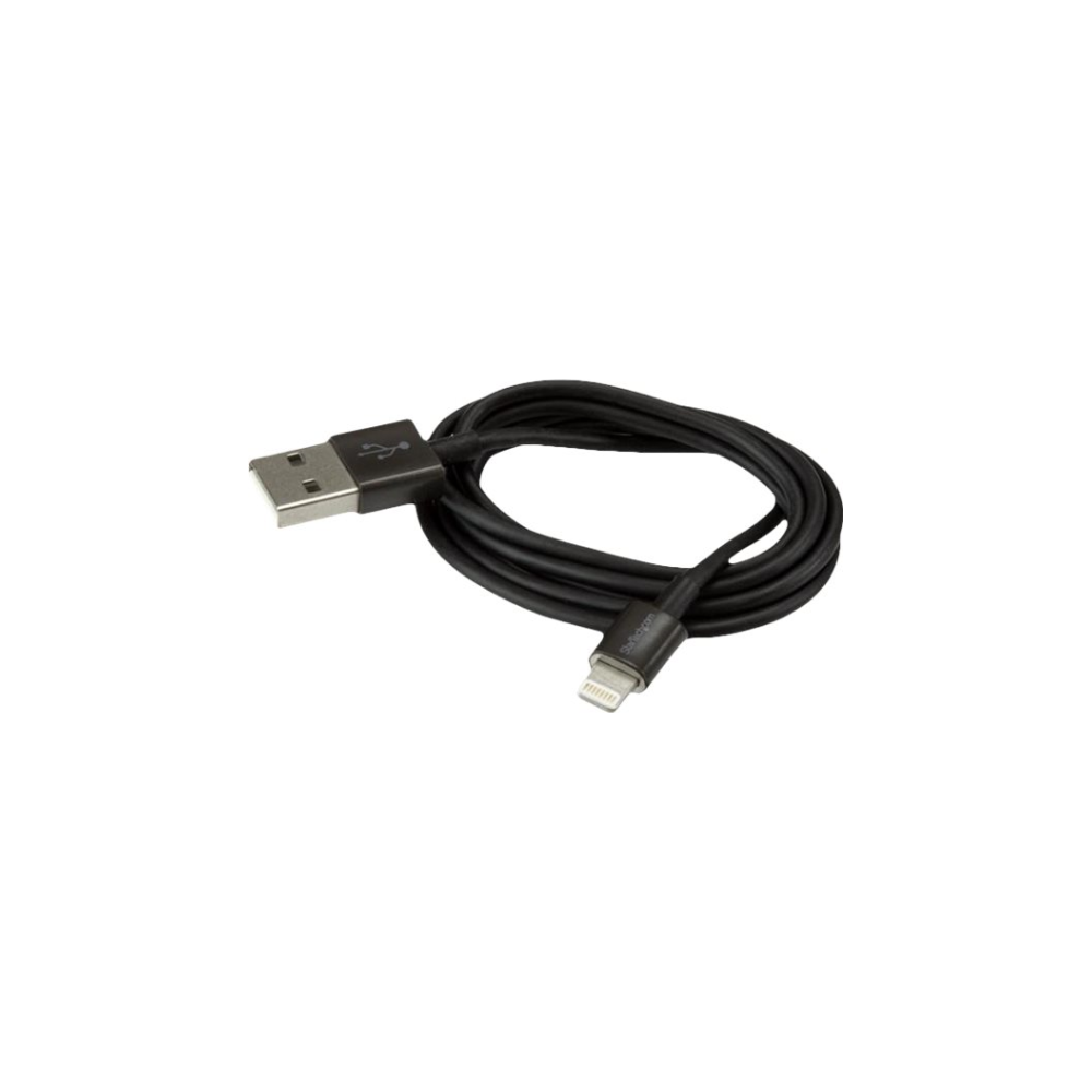 A large main feature product image of Startech Premium Apple Lightning to USB Cable with Metal Connectors - 1m - Black