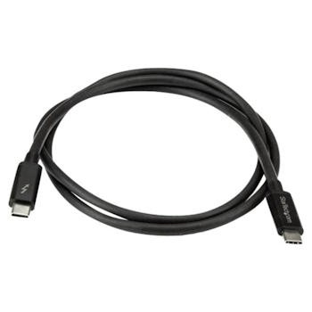 Product image of Startech 1m USB-C Thunderbolt 3, 20Gbps Cable - Black - Click for product page of Startech 1m USB-C Thunderbolt 3, 20Gbps Cable - Black