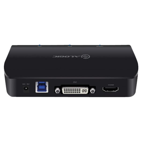 A large main feature product image of ALOGIC USB 3.0 to HDMI and DVI/VGA Dual Output External Multi Display Adapter