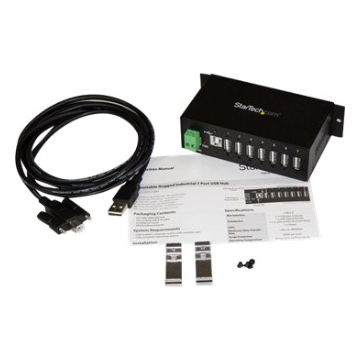 A large main feature product image of Startech Mountable Industrial 7 Port USB Hub