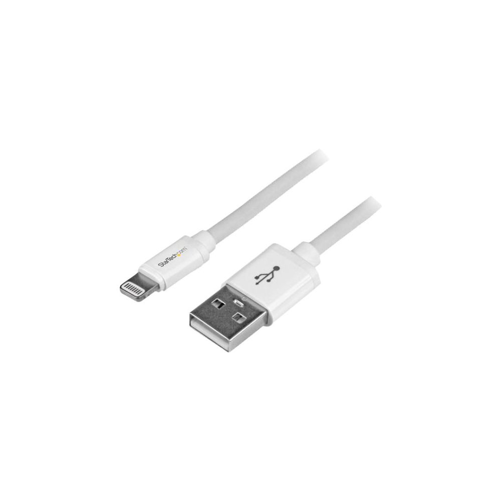 A large main feature product image of Startech Black 8-Pin Lightning to USB 15cm Cable - White