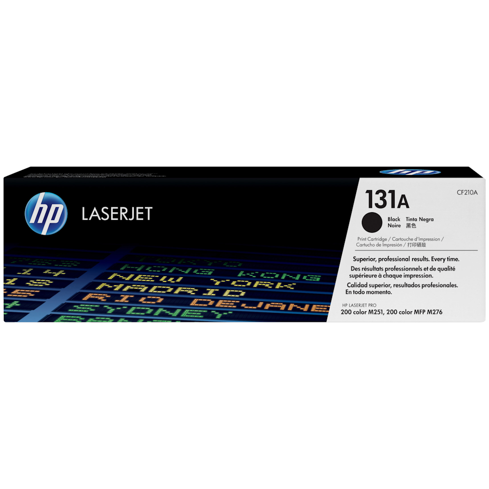 A large main feature product image of HP 131A CF210A Black Toner
