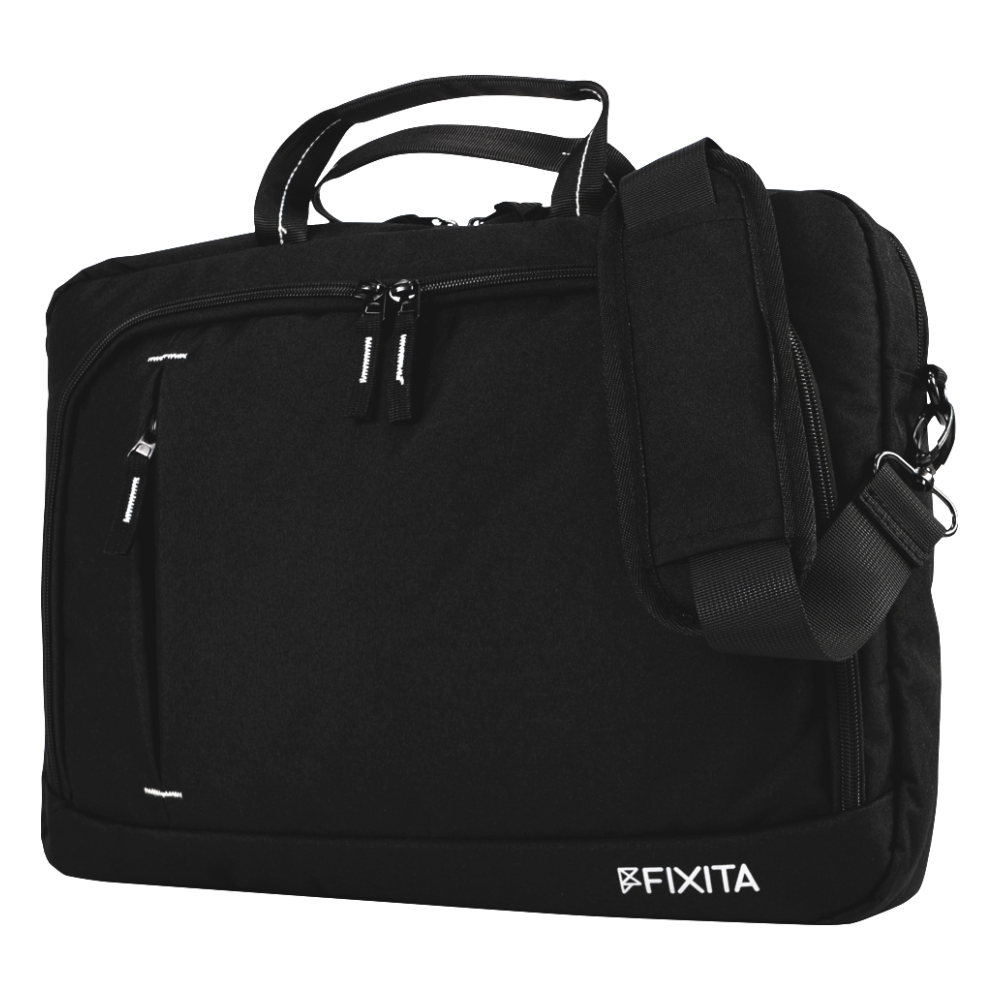 A large main feature product image of Fixita Urban 15.6" Black Messenger Notebook Bag