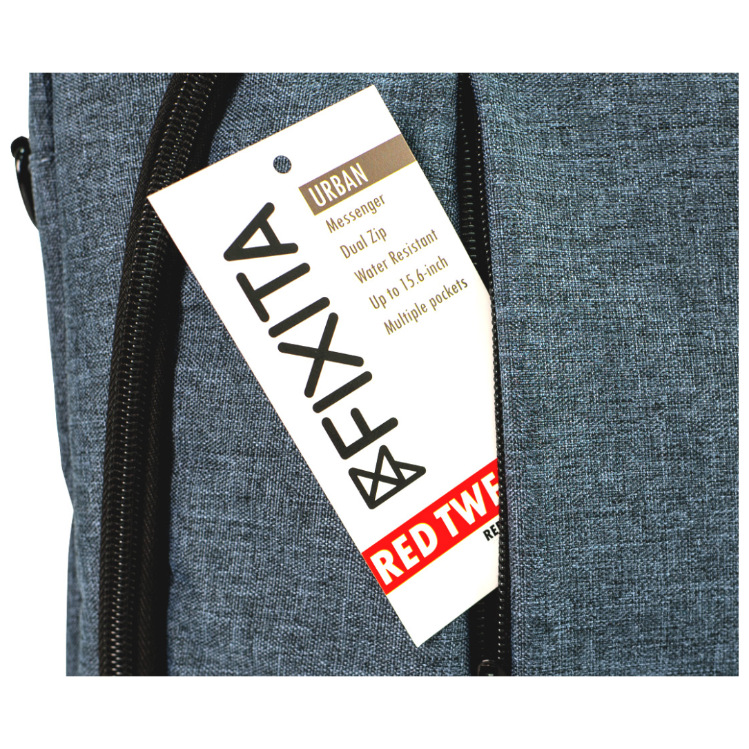 A large main feature product image of Fixita Urban 15.6" Grey Messenger Notebook Bag