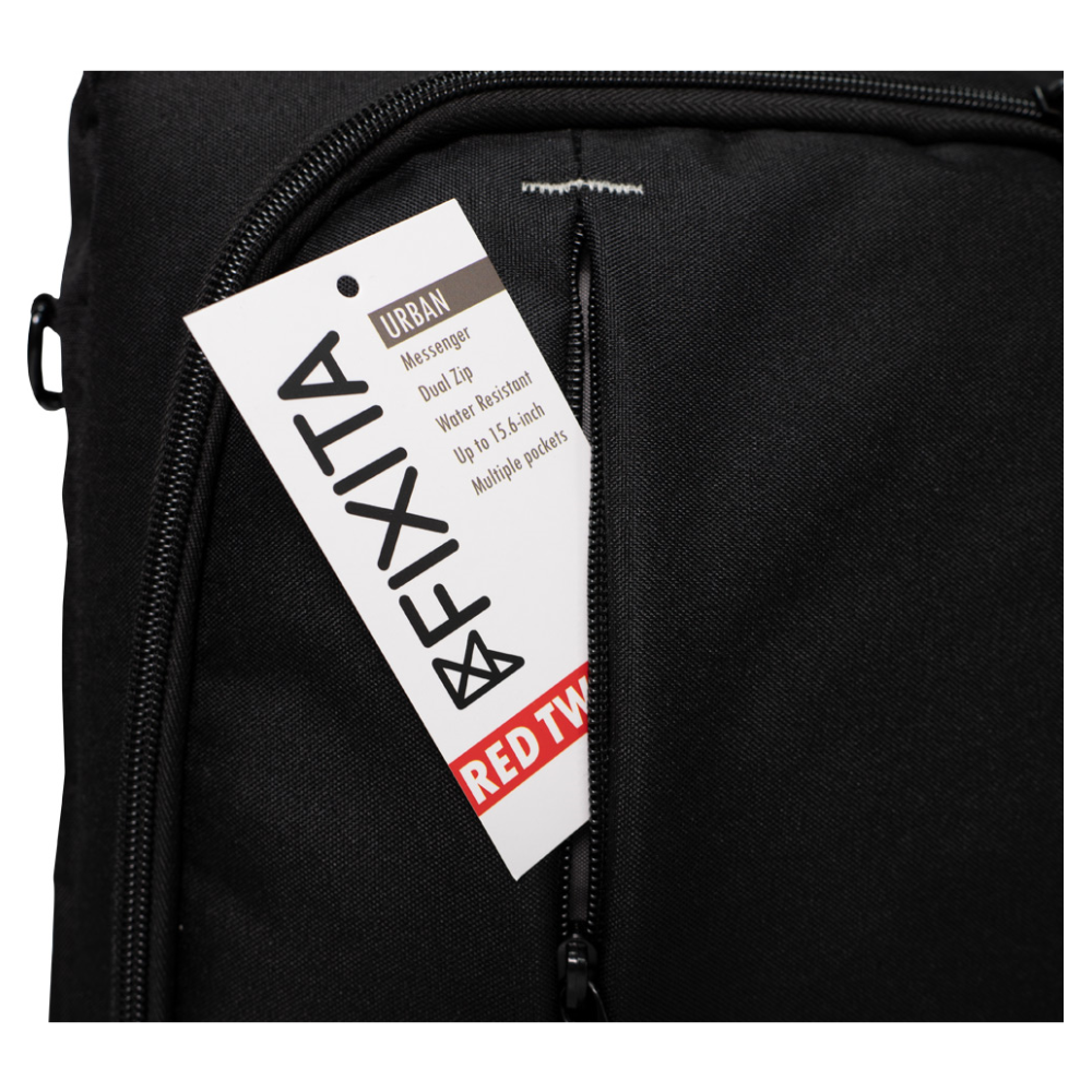 A large main feature product image of Fixita Urban 15.6" Black Messenger Notebook Bag