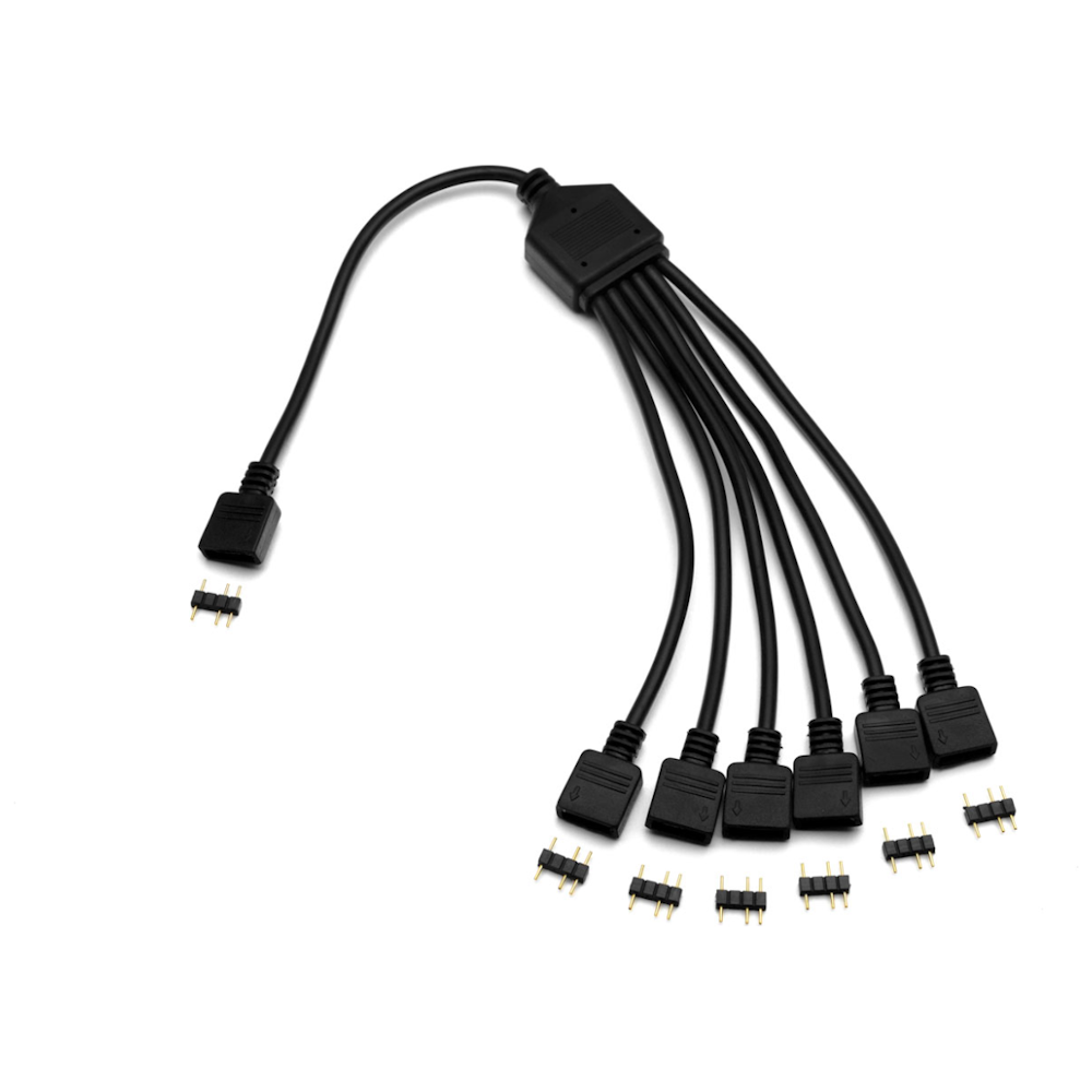 A large main feature product image of EK 6-WAY Addressable RGB Splitter Cable
