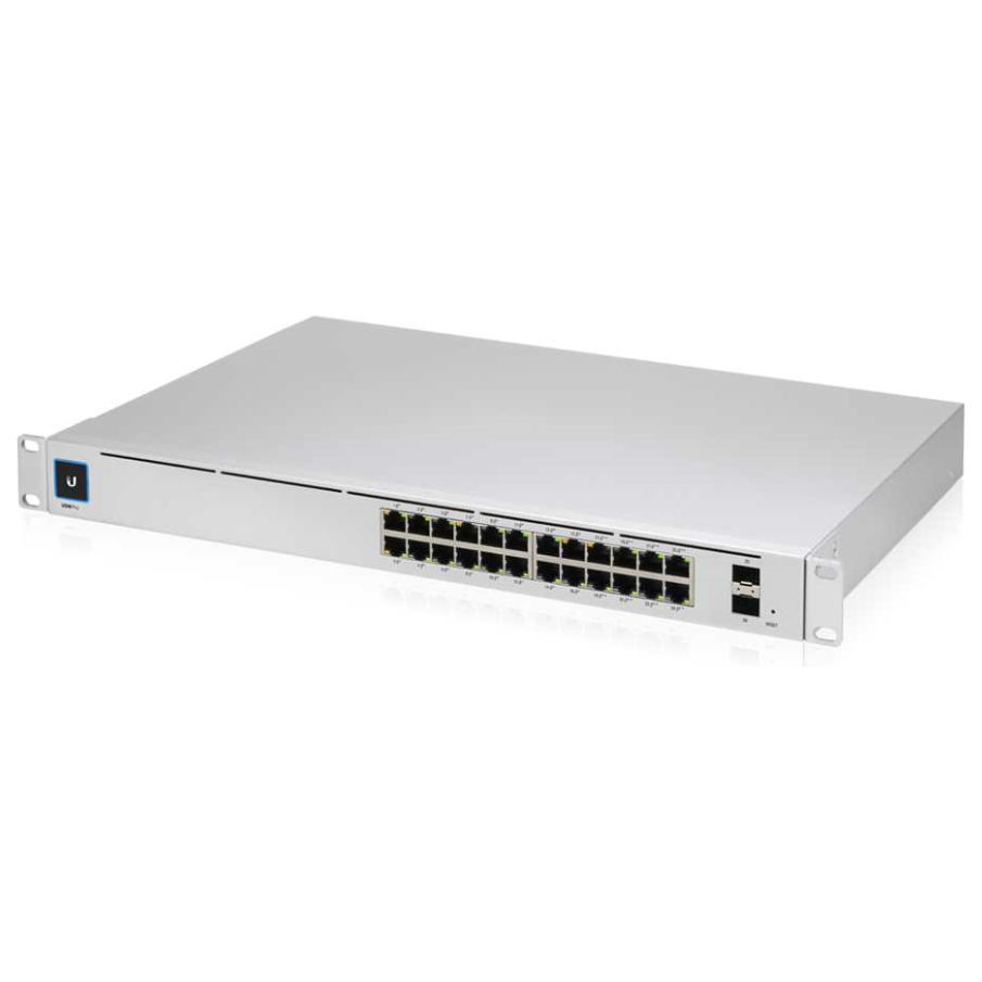 A large main feature product image of Ubiquiti UniFi Switch Pro 24-Port Layer 2/3 Switch w/ PoE