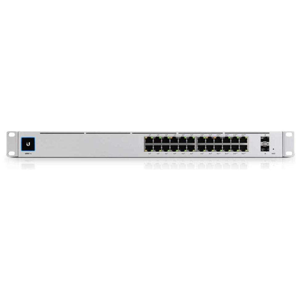 A large main feature product image of Ubiquiti UniFi Switch Pro 24-Port Layer 2/3 Switch w/ PoE