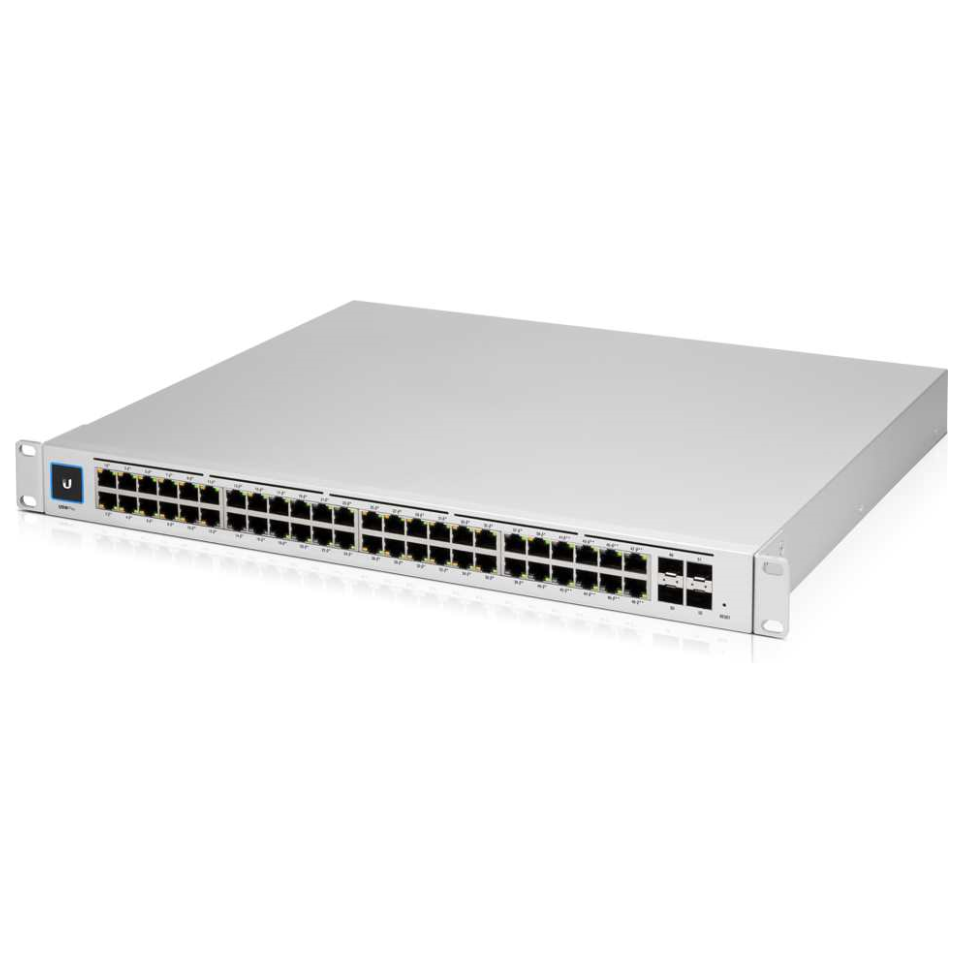 A large main feature product image of Ubiquiti UniFi Switch Pro 48-Port Layer 2/3 Switch w/ PoE